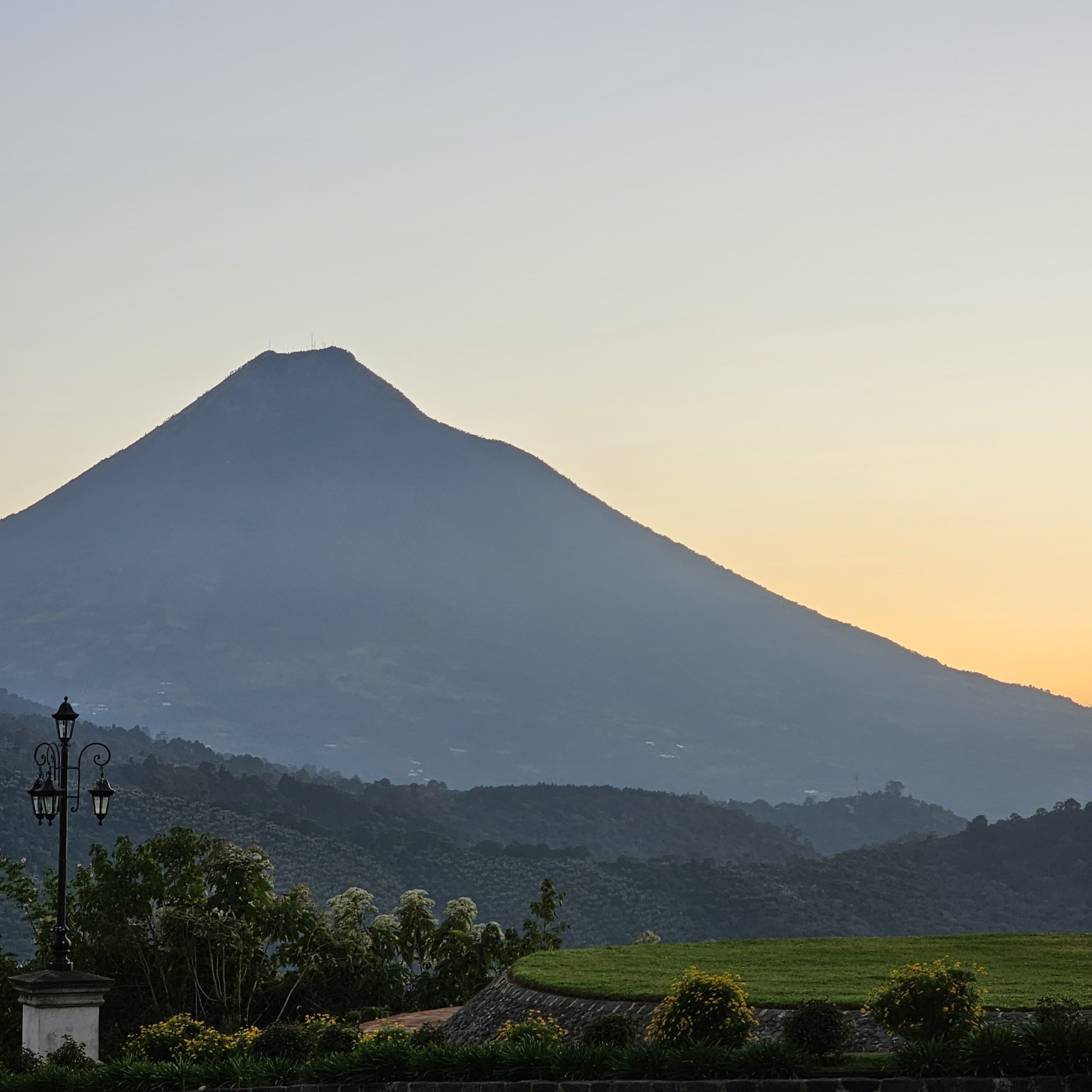 Corner plot 65 by 65 feet, with view over Agua volcano and mountains